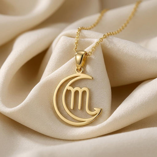 Scorpio Moon Sigil Necklace | 925 Sterling Silver Celestial Pendant | Gothic Astrology Zodiac Jewelry | Anniversary Gift for Him Her