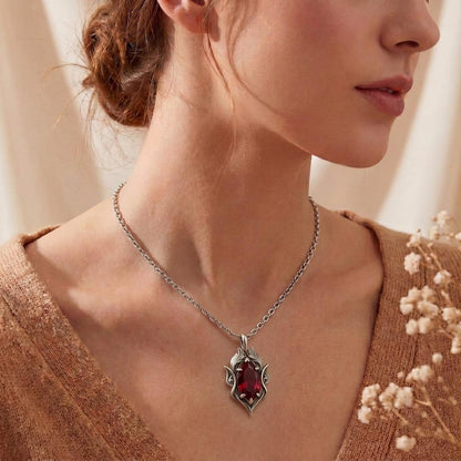 Elven Birthstone Necklace | 925 Sterling Silver | Fantasy Botanical Jewelry | Meaningful Personalized Gift