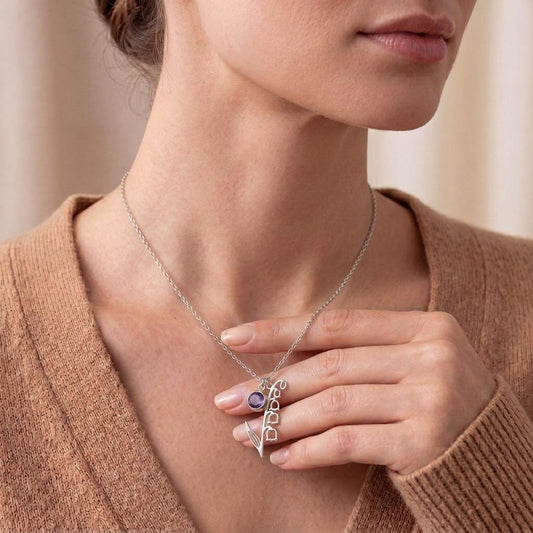 May Birth Flower Necklace | 925 Sterling Silver Women | Floral Birthstone Style | May Birthday Gift