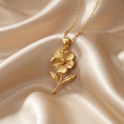 Violet Flower Pendant Necklace | 925 Sterling Silver Women Jewelry | February Birth Flower Design | Meaningful Gift for Her
