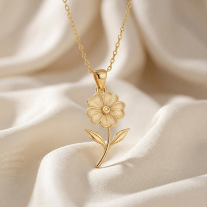 Primrose Flower Pendant Necklace | 925 Sterling Silver | Botanical Floral Jewelry | February Birth Flower Gift