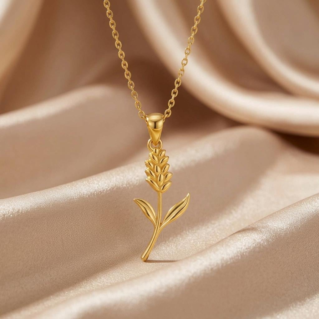 Statice Flower Pendant Necklace | 925 Sterling Silver | Botanical Floral Jewelry | Remembrance Flower Gift