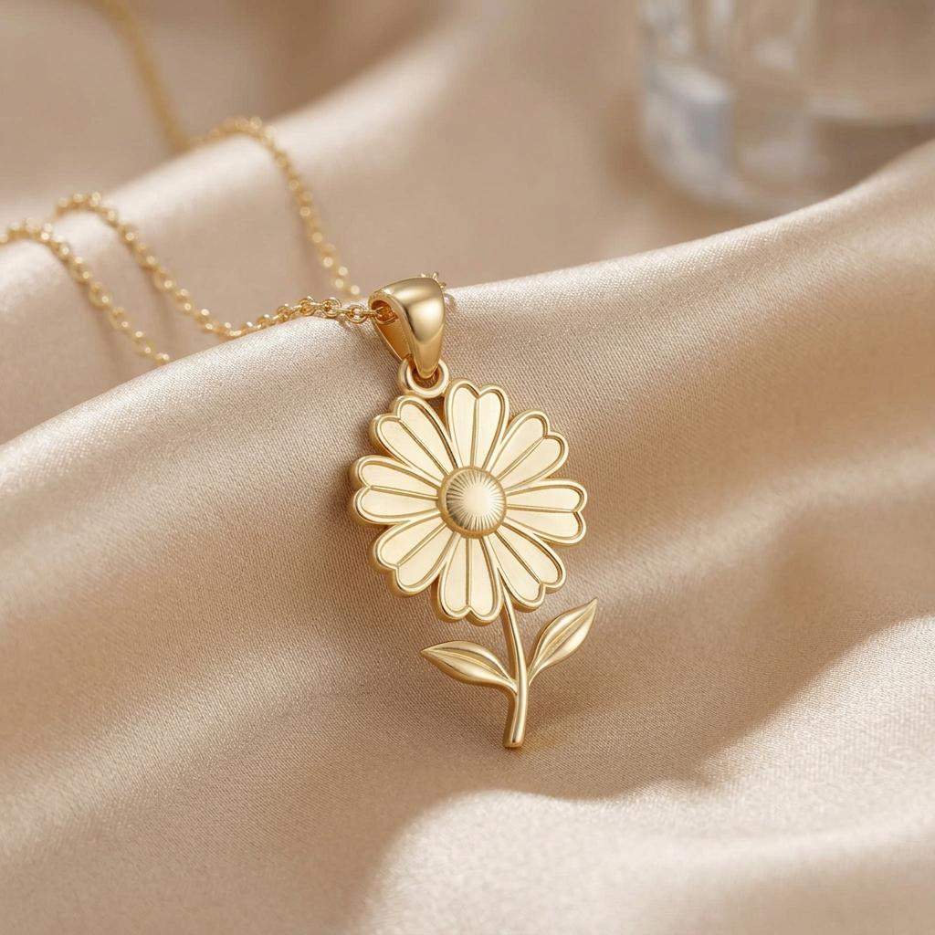 Cosmos Flower Pendant Necklace | 925 Sterling Silver | Botanical Floral Jewelry | October Birth Flower Gift