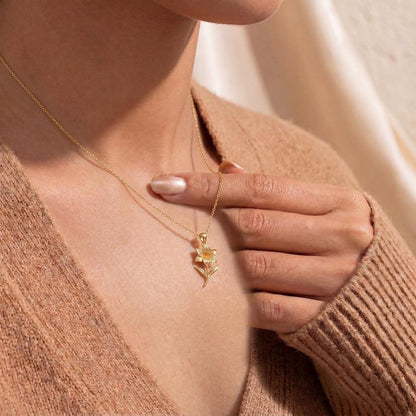 Amaryllis Flower Pendant Necklace | 925 Sterling Silver Jewelry | Botanical Floral Elegance | Meaningful Gift for Strength and Confidence