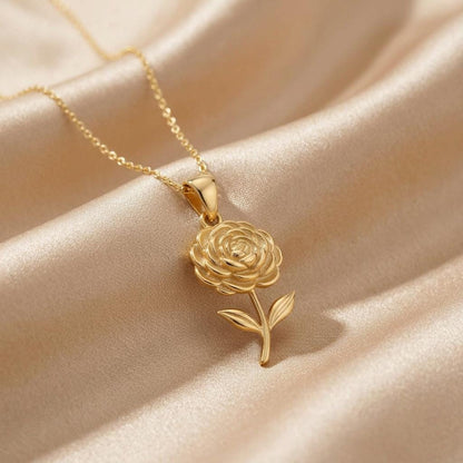 Ranunculus Flower Pendant Necklace | 925 Sterling Silver Jewelry | Botanical Floral Design | March Birth Flower Gift