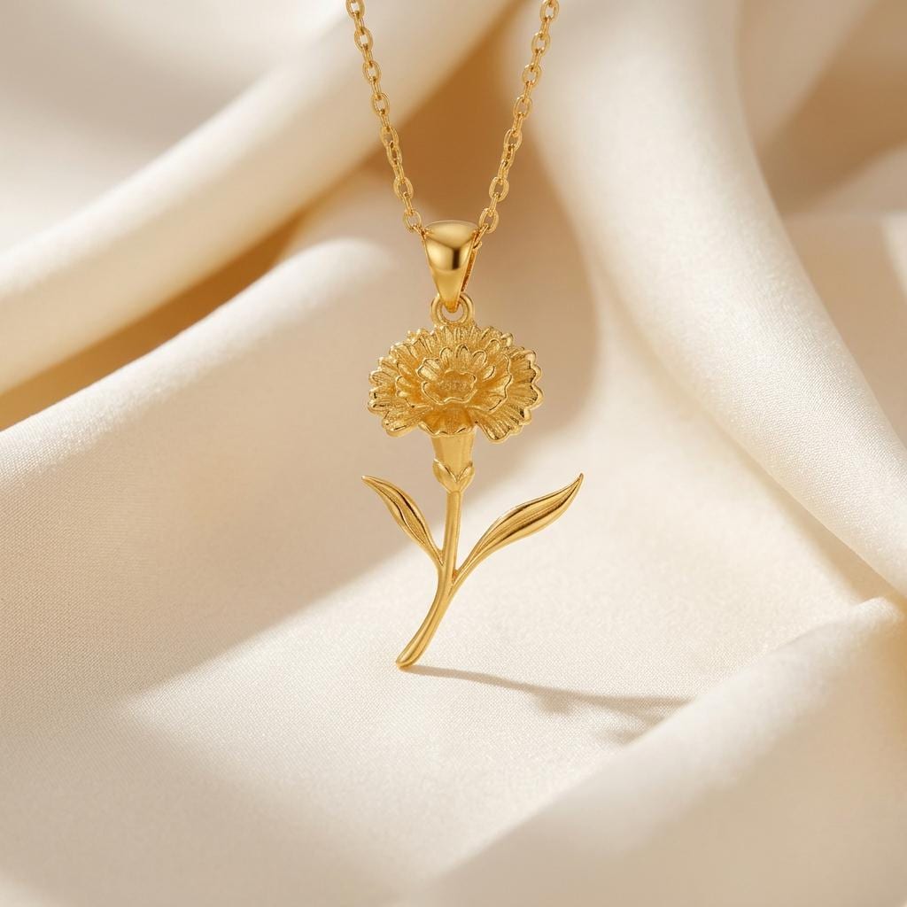 Stock Flower Pendant Necklace | 925 Sterling Silver Jewelry | Botanical Floral Design | Meaningful Floral Gift