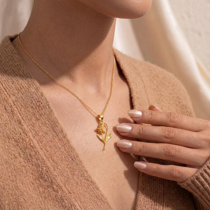 Bluebell Flower Necklace | 18K Gold Plated 925 Sterling Silver | Botanical April Birth Flower | Meaningful Gift of Gratitude