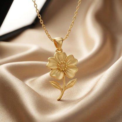 Handmade Anemone Flower Pendant Necklace | 925 Sterling Silver Womens Jewelry | Botanical Floral Nature Design | Meaningful Floral Gift