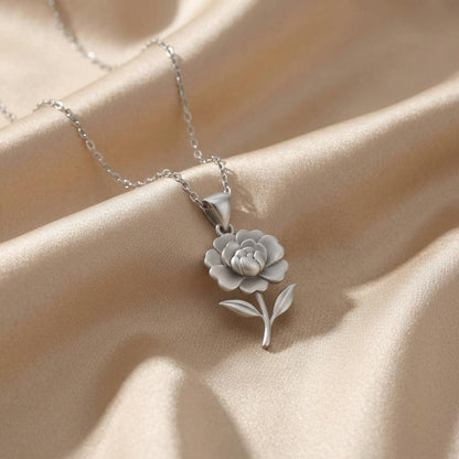 Begonia Flower Necklace | 925 Sterling Silver | Botanical Floral Elegance | Meaningful Nature Inspired Gift