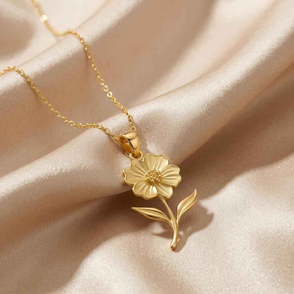 Petunia Flower Necklace | 925 Sterling Silver | Botanical Floral Symbolism | Meaningful Flower Gift