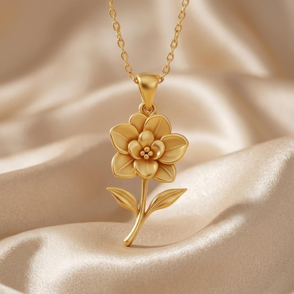 Gardenia Flower Necklace | 925 Sterling Silver | Elegant Floral Symbolism | Meaningful Gift for Her