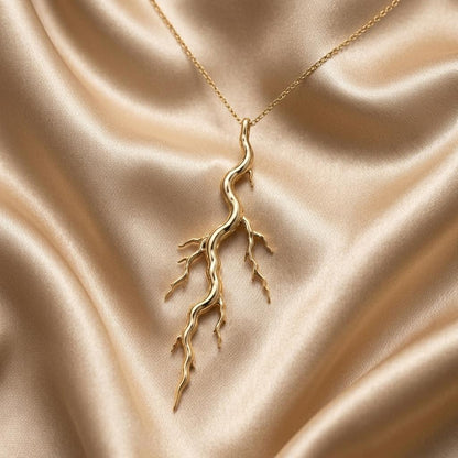 Lightning Pendant Necklace | 925 Sterling Silver | Nature Inspired Statement | Empowerment & Protection Gift