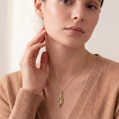 Flame of Venus Pendant necklace | 925 Sterling Silver | Modern Flame Design | Empowerment Gift