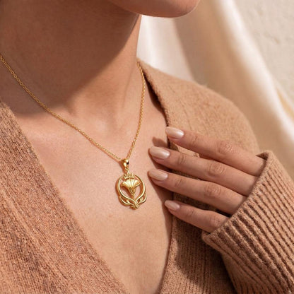 Queen Moonflower Pendant | 925 Sterling Silver | Enchanted Floral Design | Symbolic Empowerment Gift