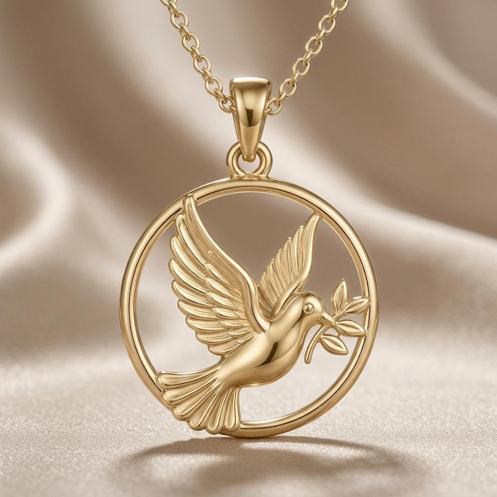 Silver Dove Pendant | 925 Sterling Silver | Symbolic Peace & Hope | Meaningful Gift for Her