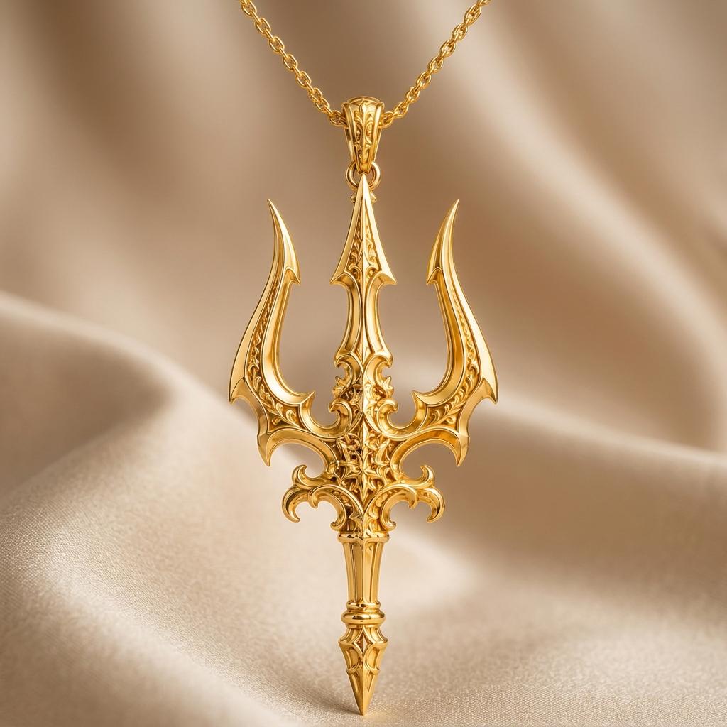 Sacred Trident Pendant | 925 Sterling Silver | Mythological Ornate | Strength & Protection Gift