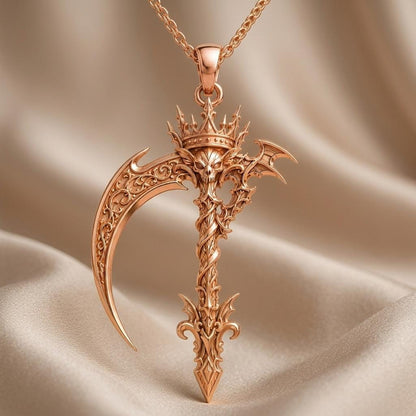 Royal Scythe Pendant | 925 Sterling Silver | Gothic Fantasy Theme | Statement Gift