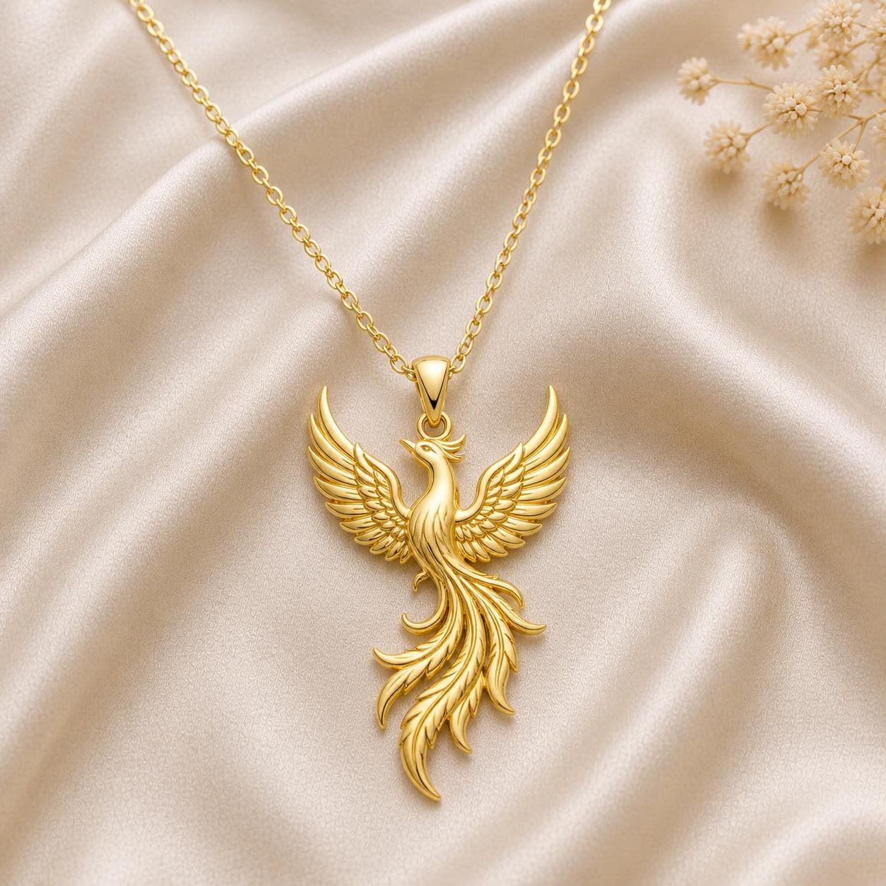 Plated Phoenix Necklace | 925 Sterling Silver Plated | Mythical Creature Theme | Empowerment & Renewal Gift