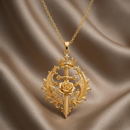 Sovereign Roseblade Necklace | Sterling Silver | Royal Gothic Floral | Empowerment Gift