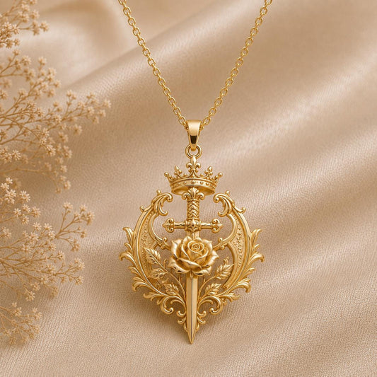 Sovereign Roseblade Necklace | Sterling Silver | Royal Gothic Floral | Empowerment Gift