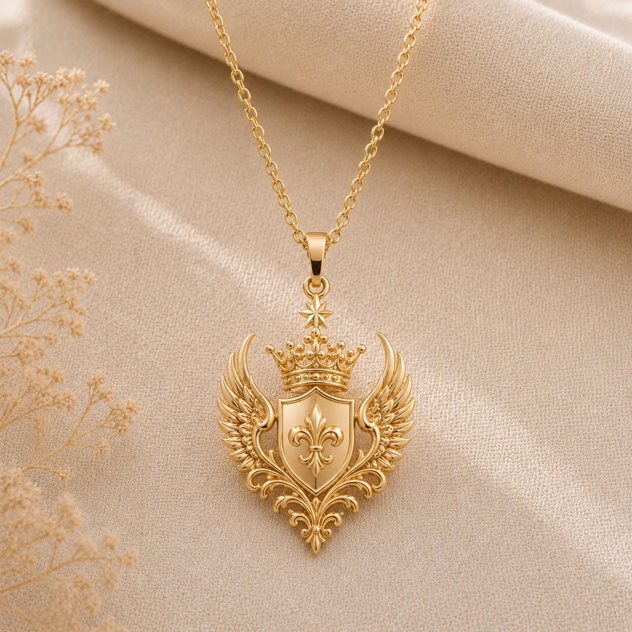 Queen Seraph Crest Pendant | 925 Sterling Silver | Royal Angelic Crest | Empowerment Gift