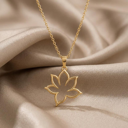 Silent Bloom Pendant | Sterling Silver Necklace | Lotus Flower Style | Meaningful Symbol Gift