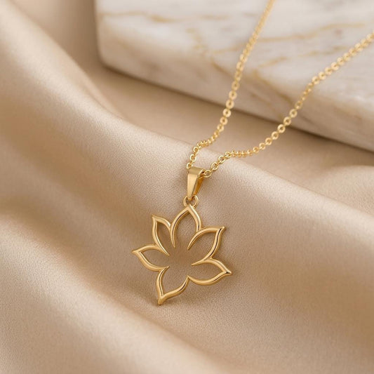 Silent Bloom Pendant | Sterling Silver Necklace | Lotus Flower Style | Meaningful Symbol Gift