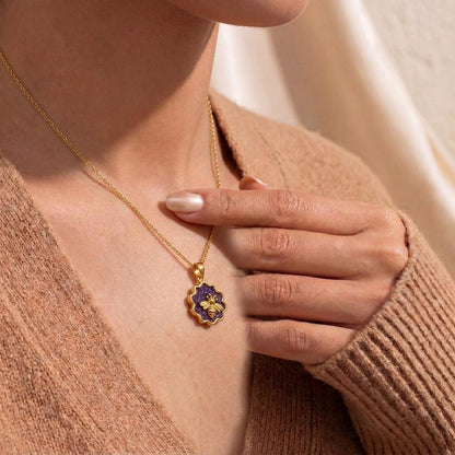 Amethyst Druzy Honeycomb Necklace | 925 Sterling Silver & Amethyst | Nature Inspired Whimsical Bee | Birthday Anniversary Gift for Her