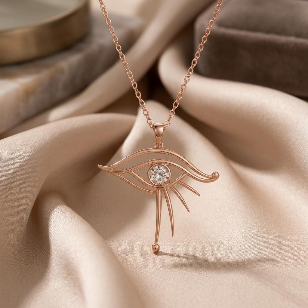 Celestial Eye Pendant | 925 Sterling Silver | Ancient Egyptian Symbol | Spiritual Protection Gift