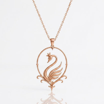 Swan Aura Pendant | 925 Sterling Silver | Elegant Royal Swan Necklace | Meaningful Gift for Her