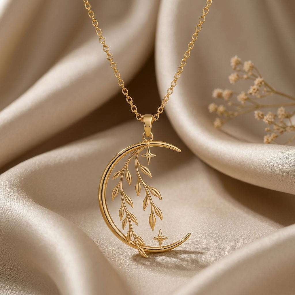 Celestial Willow Pendant | Sterling Silver | Celestial Nature Theme | Symbolic Nature Gift
