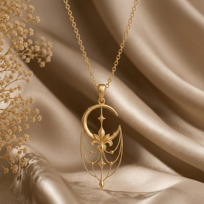 Empress Moonveil Necklace | 925 Sterling Silver Necklace | Ethereal Celestial Design | Elegant Gift for Her