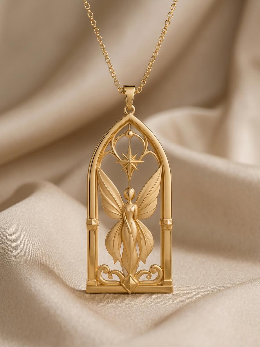 Celestial Fairy Gate Necklace | 925 Sterling Silver | Enchanted Fantasy Theme | Unique Spiritual Gift