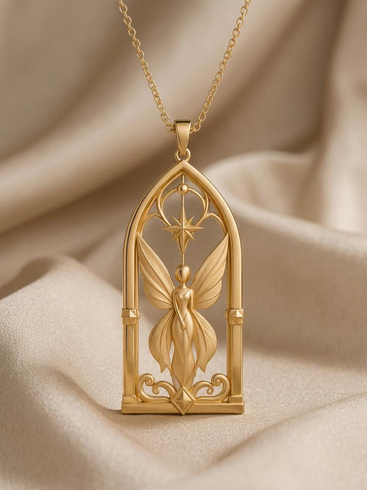 Celestial Fairy Gate Necklace | 925 Sterling Silver | Enchanted Fantasy Theme | Unique Spiritual Gift
