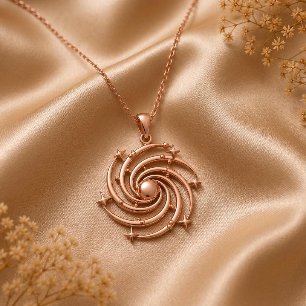 Spiral Galaxy Pendant | 925 Sterling Silver | Celestial Theme | Meaningful Gift