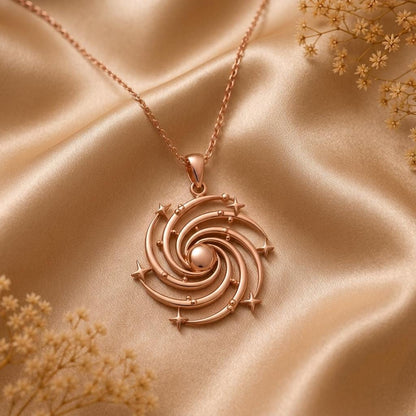 Spiral Galaxy Pendant | 925 Sterling Silver | Celestial Theme | Meaningful Gift