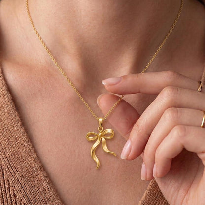 Ribbon Flow Necklace | 925 Sterling Silver | Elegant Ribbon Design | Thoughtful Gift for Her