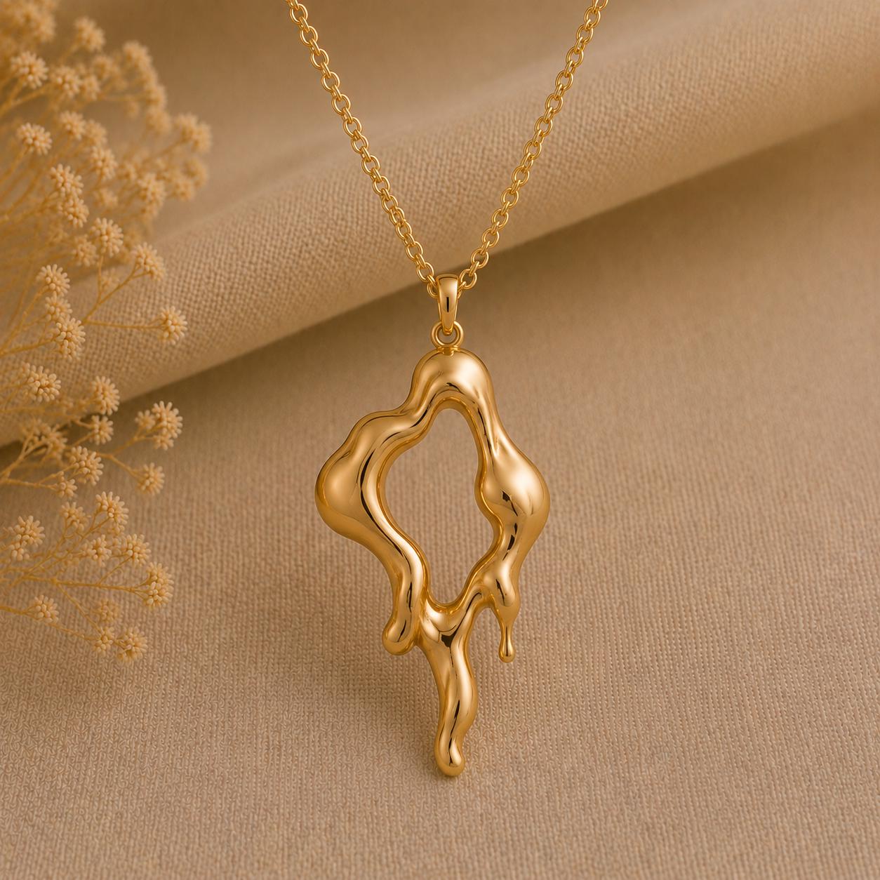 Liquid Relic Pendant | Sterling Silver | Abstract Fluid Design | Unique Statement Gift