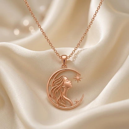 Celestial Woman Silhouette pendant | 925 Sterling Silver for Women | Celestial Goddess Mystical Jewelry | Empowerment Birthday Gift
