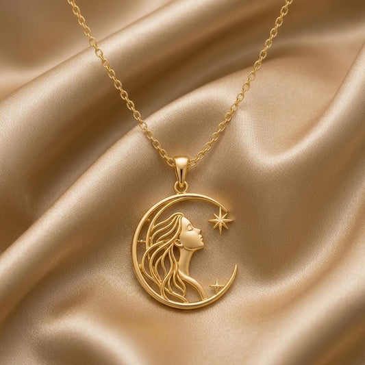 Celestial Woman Silhouette pendant | 925 Sterling Silver for Women | Celestial Goddess Mystical Jewelry | Empowerment Birthday Gift