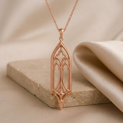 Silent Cathedral Pendant | 925 Sterling Silver | Gothic Window Design | Meaningful Keepsake Gift