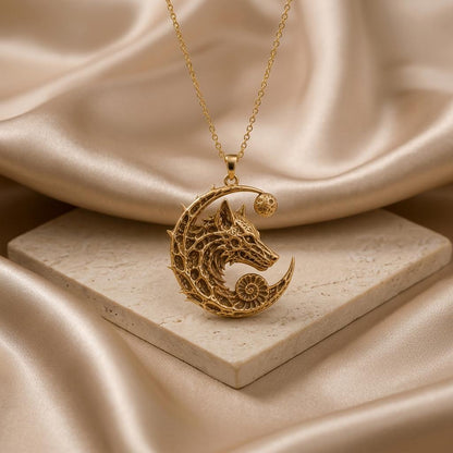 Lunar Wolf Relic pendant | 925 Sterling Silver | Mystical Nature Inspired | Symbol of Strength Gift