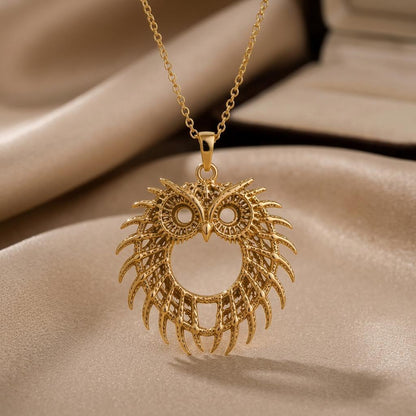 Fossil Owl Halo pendant | 925 Sterling Silver | Nature Inspired | Meaningful Gift