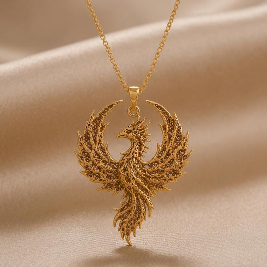 Fossil Phoenix Crest | 925 Sterling Silver Jewelry | Mythical Phoenix Theme | Symbol of Rebirth Gift
