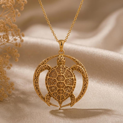 Eclipse Turtle Relic pendant | 925 Sterling Silver | Oceanic Nature Theme | Symbolic Longevity Gift