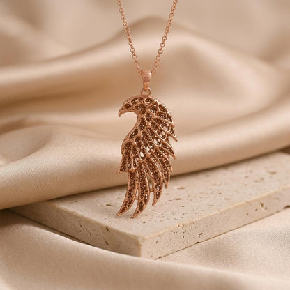 Ancient Falcon Pendant | 925 Sterling Silver Pendant | Mythological Wing Design | Symbolic Protection Gift