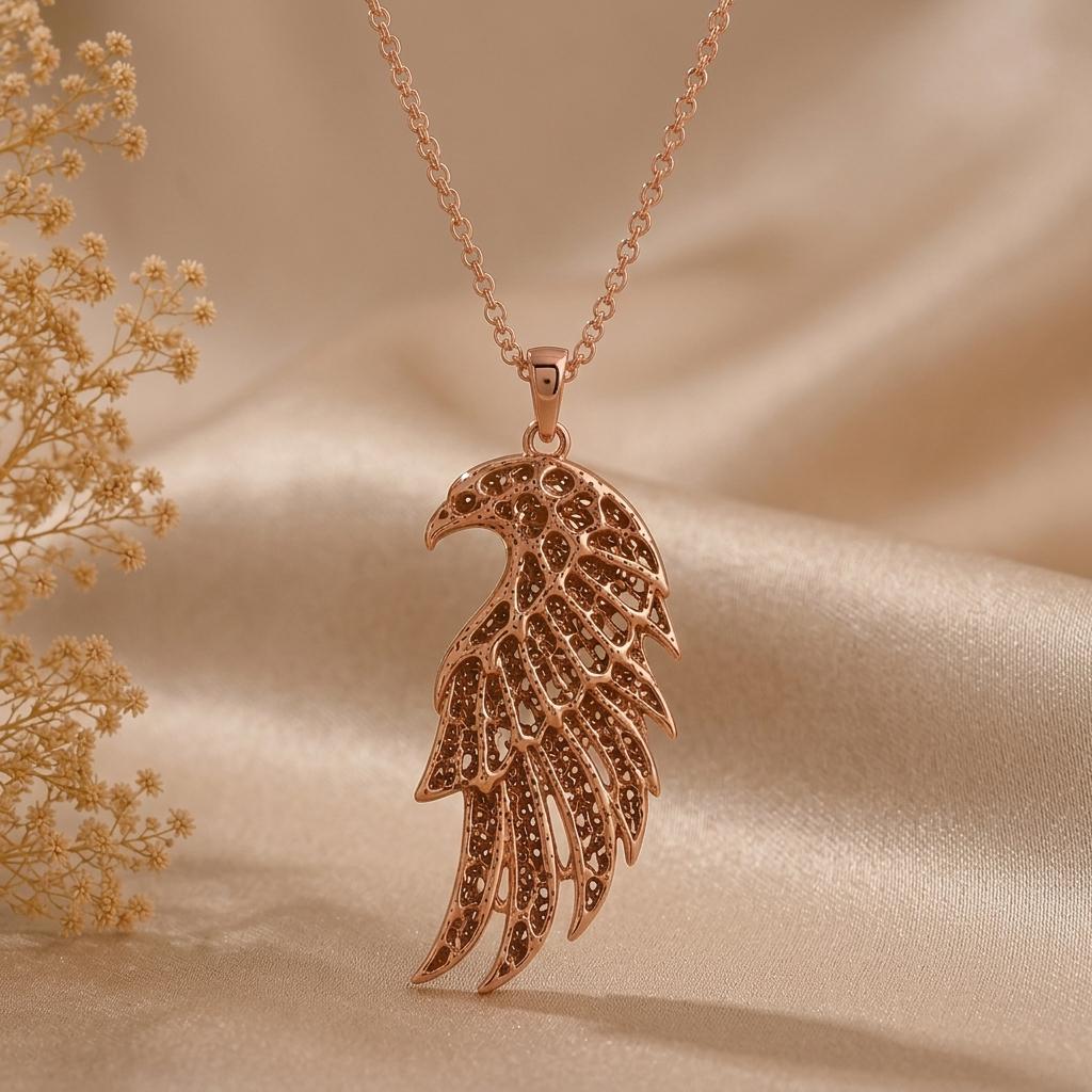 Ancient Falcon Pendant | 925 Sterling Silver Pendant | Mythological Wing Design | Symbolic Protection Gift