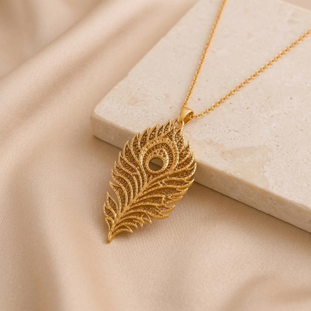 Lunar Peacock Relic pendant | 925 Sterling Silver | Peacock Feather Design | Meaningful Gift for Her