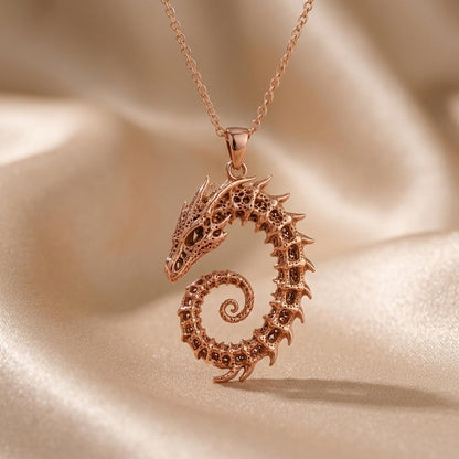 Fossil Dragon Spine Crest pendant | 925 Sterling Silver | Mythical Dragon Style | Unique Gift for Dragon Lovers