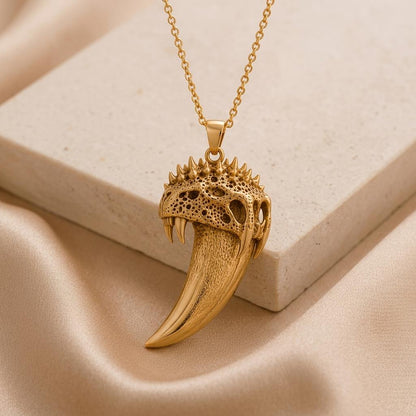 Ancient Saber Tooth Pendant | 925 Sterling Silver | Prehistoric Animal Theme | Unique Statement Gift